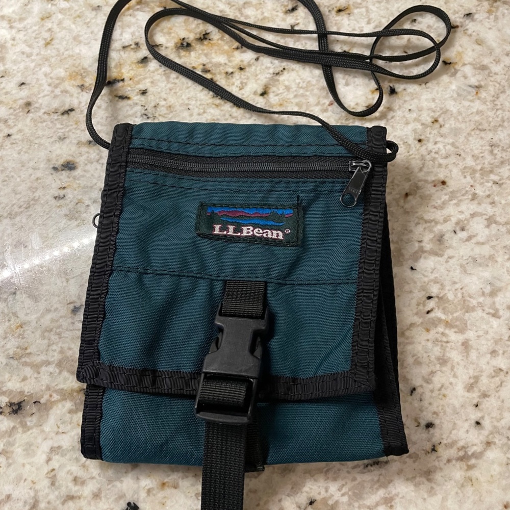 LL Bean Passport Crossbody Bag Travel ID Vintage Hunter Green